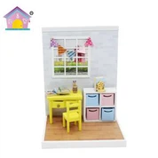 Sala d'estudi en miniatura de fusta Casa de bricolatge