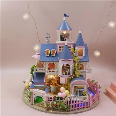 Casa de maquetes a escala de ciutat en miniatura Hongda Cottage en miniatura